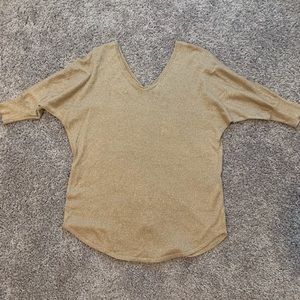 NWT Express Gold Half Sleeve Top